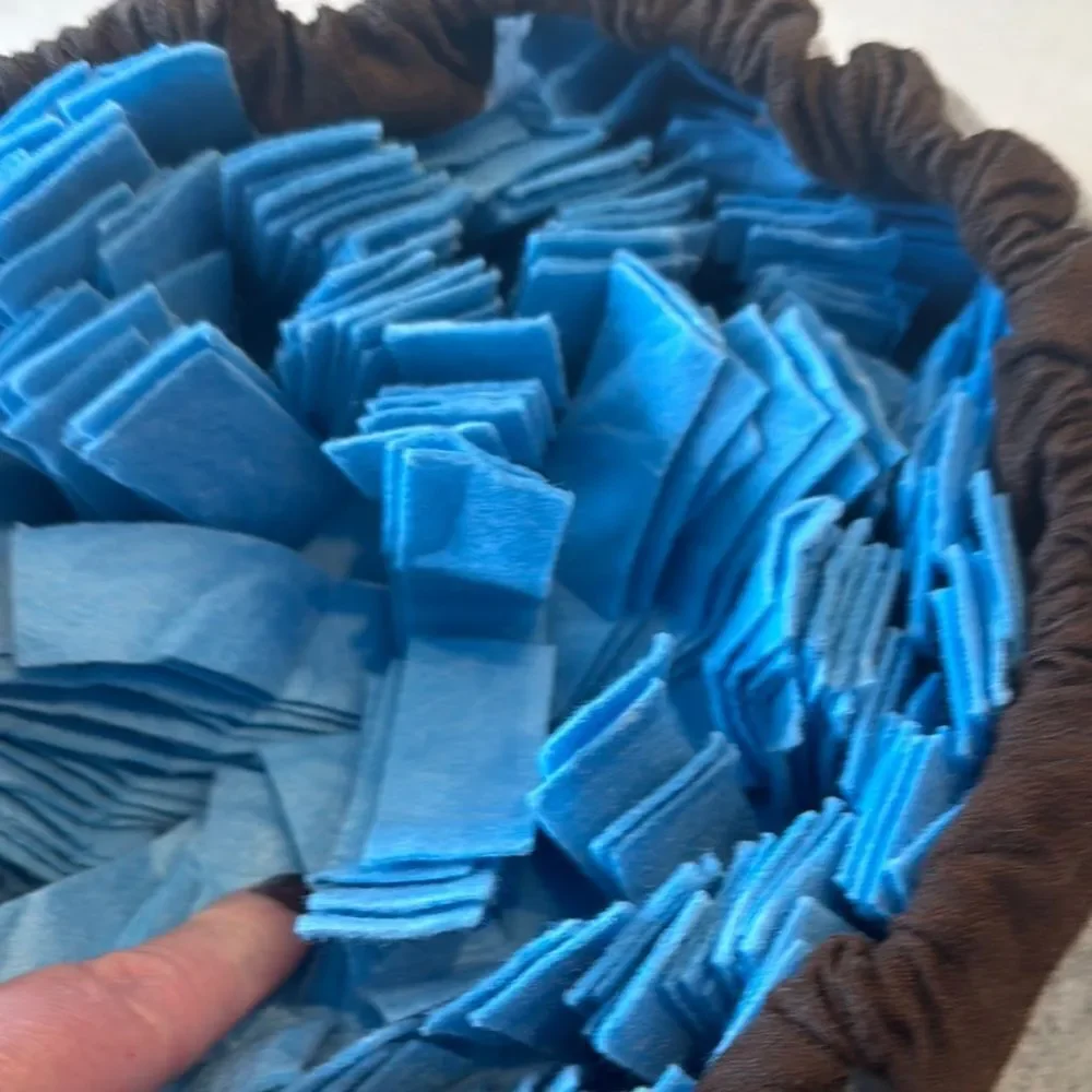 TOMAXX Pet Snuffle Bowl in Blue and Brown